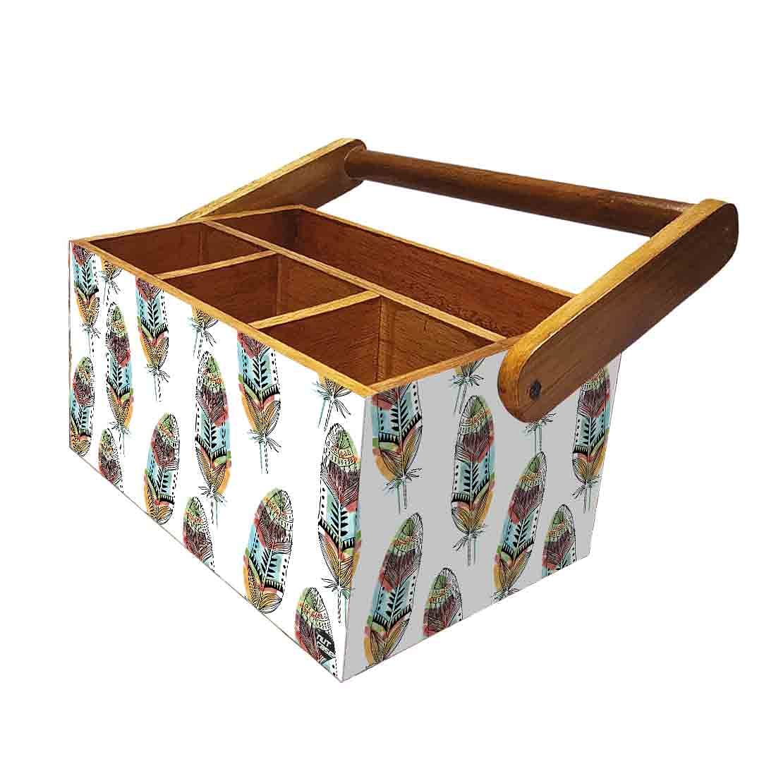 Condiment Rack for kitchen Cutlery Holder With Handle - Feathers - Image 5