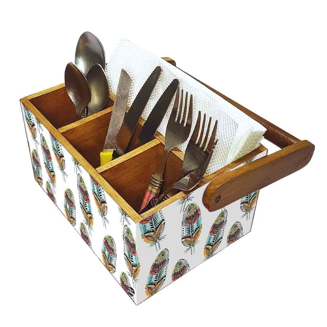 Condiment Rack for kitchen Cutlery Holder With Handle - Feathers - Image 6