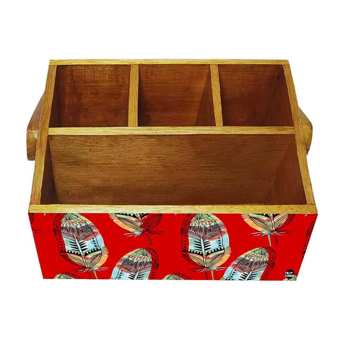 Silverware Cutlery Stand Holder for Spoons Tissue & Knives - Feathers - Image 4