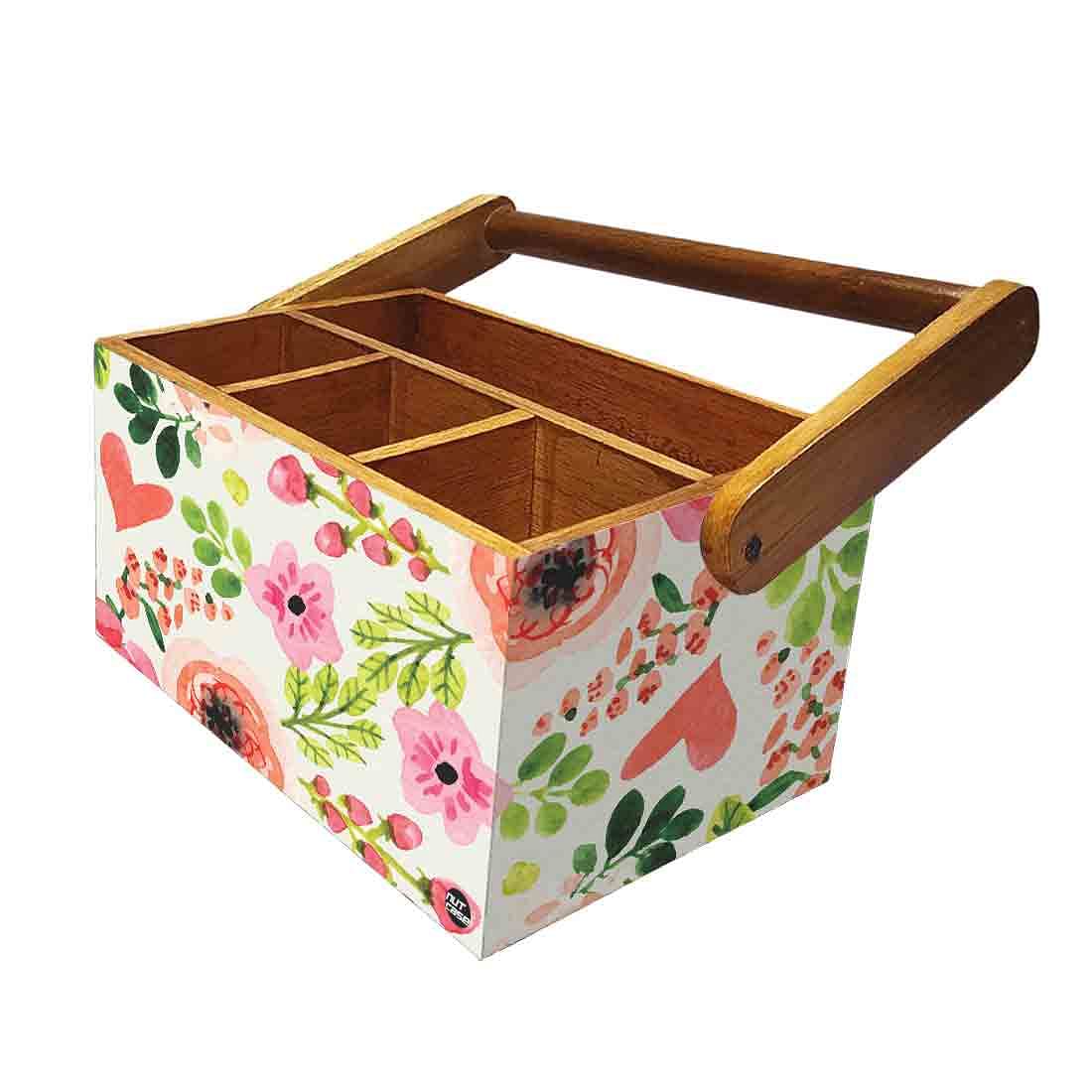 Classy Wooden Cutlery Holder for Dinning Table Organizer - Baby Flowers - Image 5