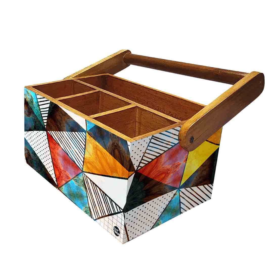 Dining Table Tissue Paper Holder With Handle Spoons Forks Stand - Cubic - Image 5