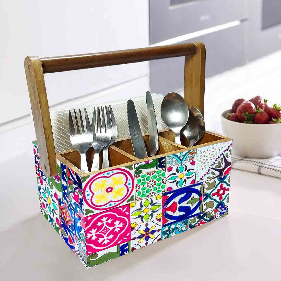 Wooden Spoon Stand Holder for Kitchen Knives Napkin Organizer - Designer - Image 2