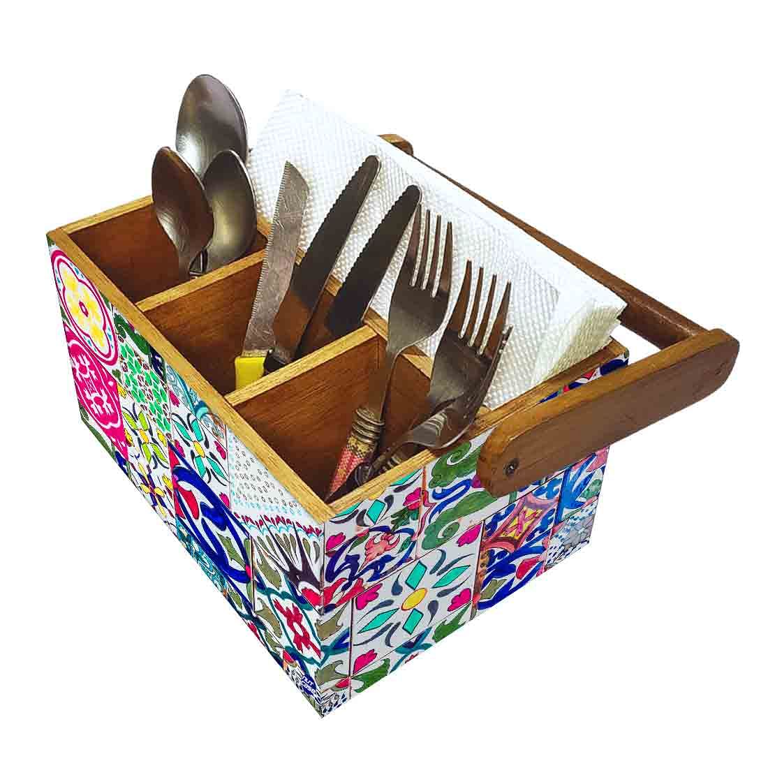 Wooden Spoon Stand Holder for Kitchen Knives Napkin Organizer - Designer - Image 6