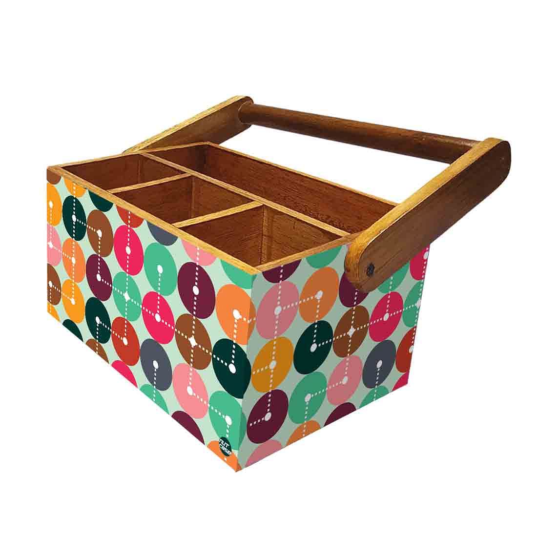 Wooden Tissue Stand for Table Spoons Forks Knives Organizer - Mapping Design - Image 5