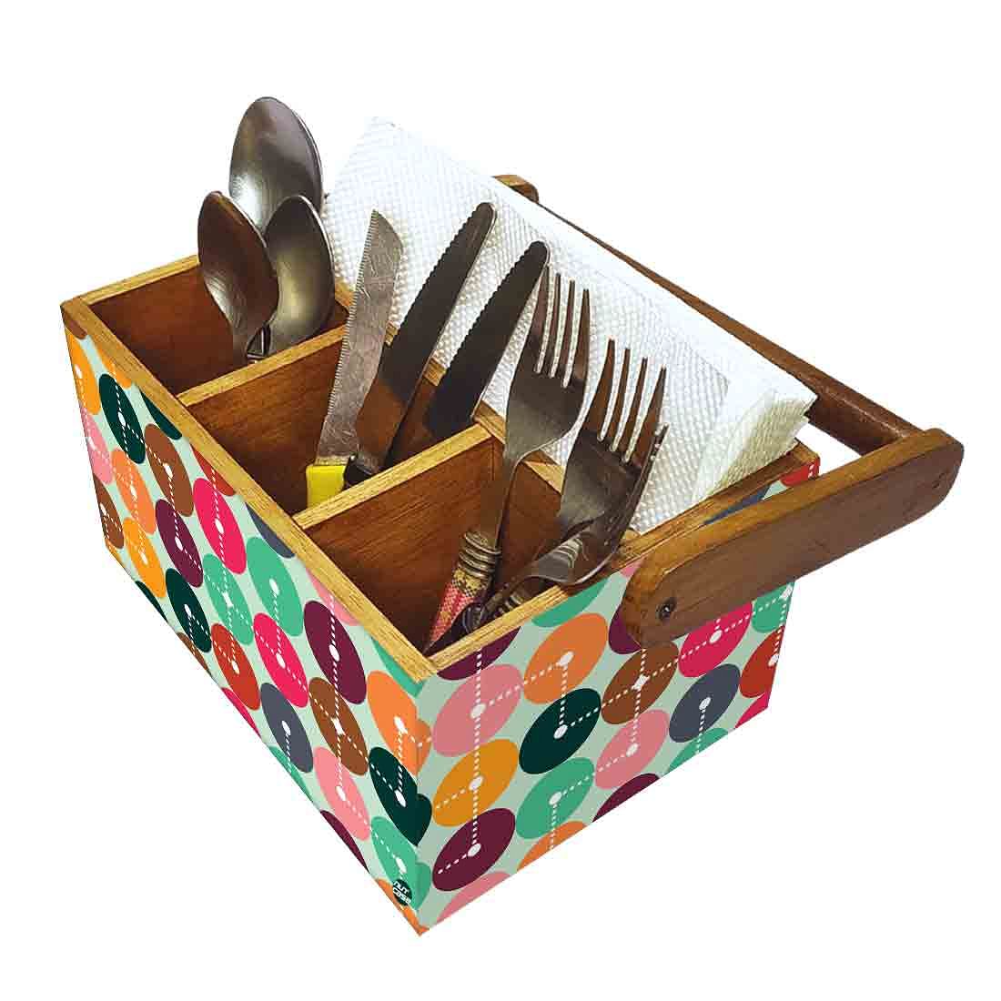 Wooden Tissue Stand for Table Spoons Forks Knives Organizer - Mapping Design - Image 6