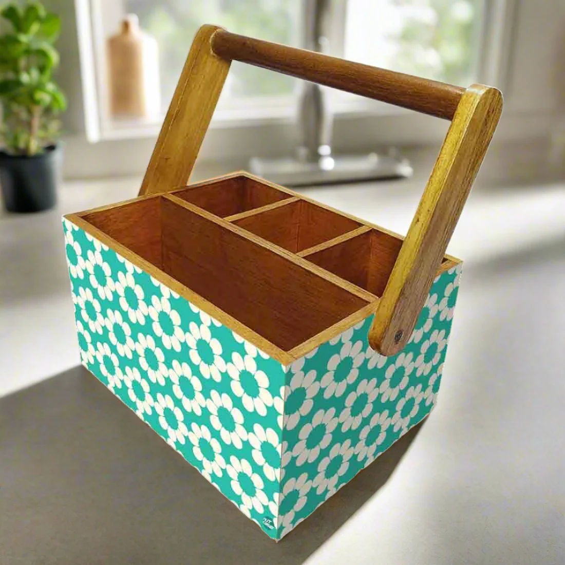 Tissue Paper Holder for Dining Table Spoons Forks Organizer - Flower