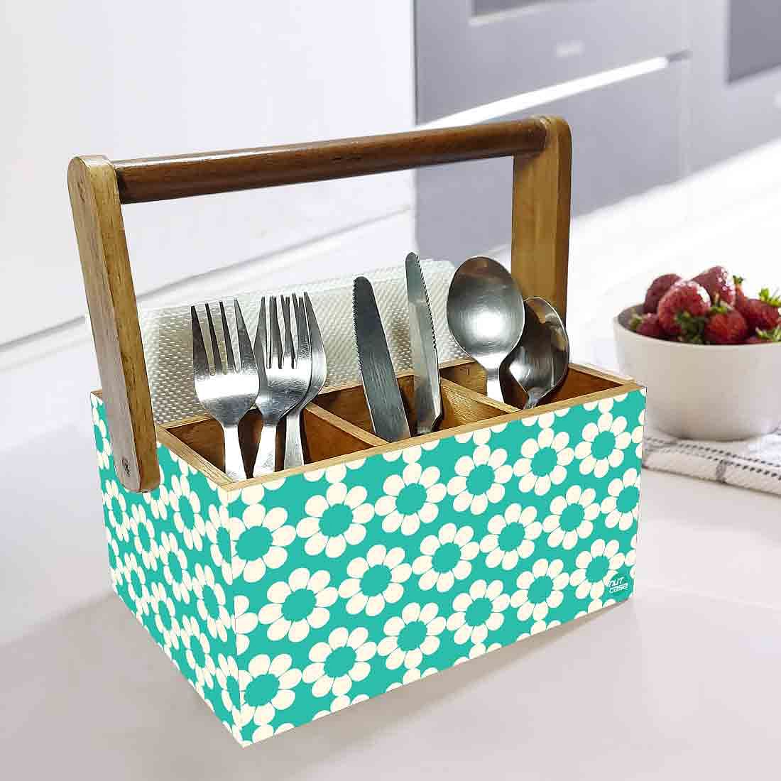 Tissue Paper Holder for Dining Table Spoons Forks Organizer - Flower - Image 2