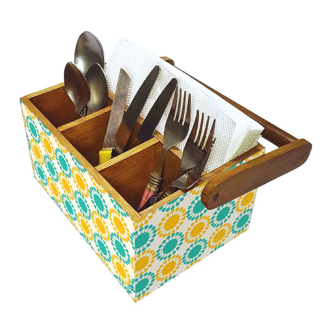 Cutlery Tissue Holder for Table With Handle Kitchen Organizer - Floral - Image 6