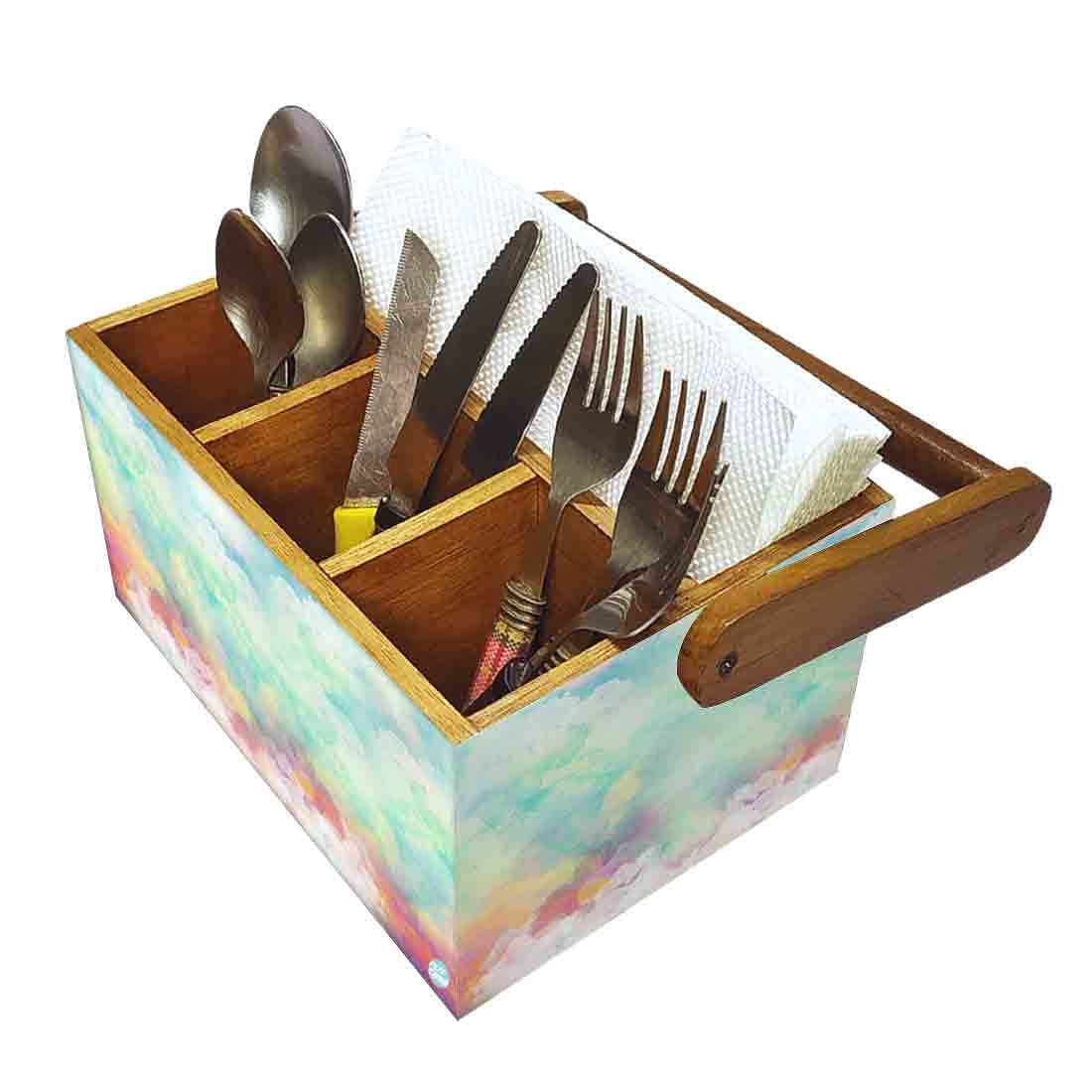 Cutlery Tissue Holder for Dining Table Spoons Knives Organizer - Watercolor - Image 6