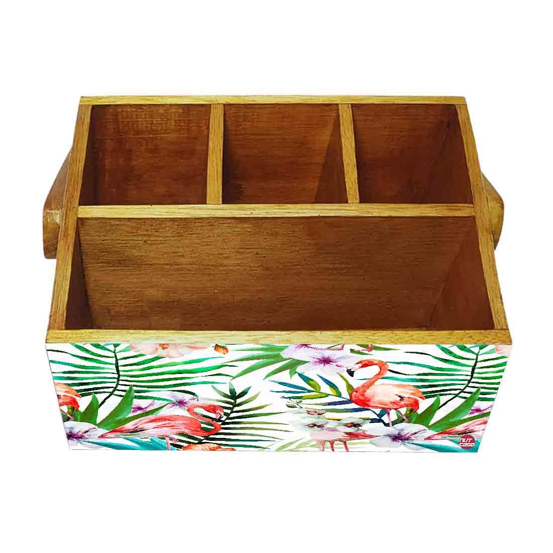 Cutlery Stand for Dining Table Forks Knives & Spoons Organizer - Swan and Leaves - Image 4