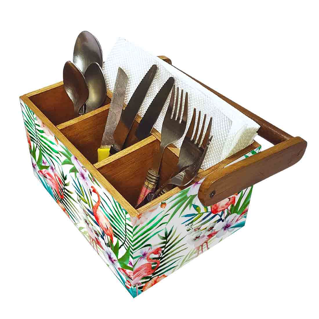 Cutlery Stand for Dining Table Forks Knives & Spoons Organizer - Swan and Leaves - Image 6