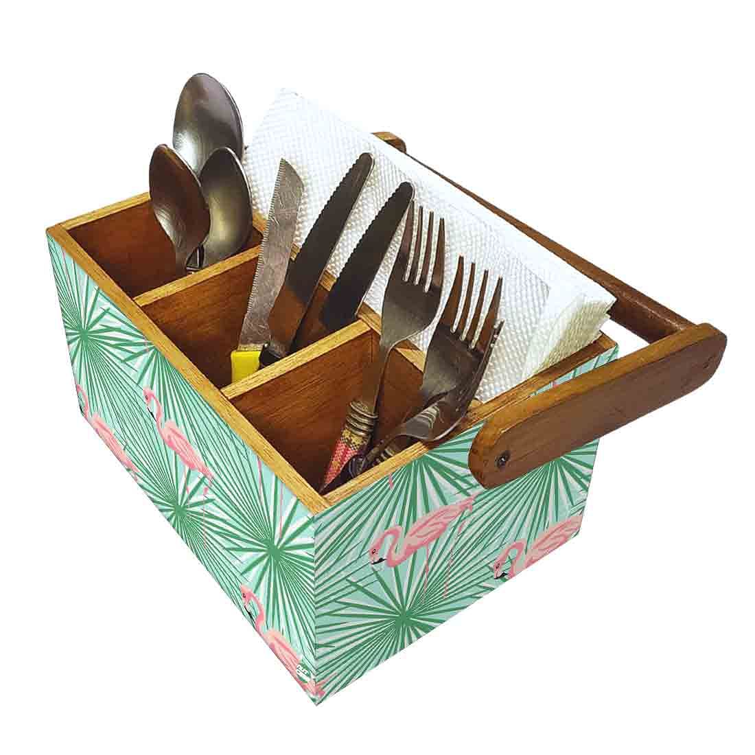 Wooden Spoons Stand for Dining Table Cutlery Holder With Handle - Swan - Image 6