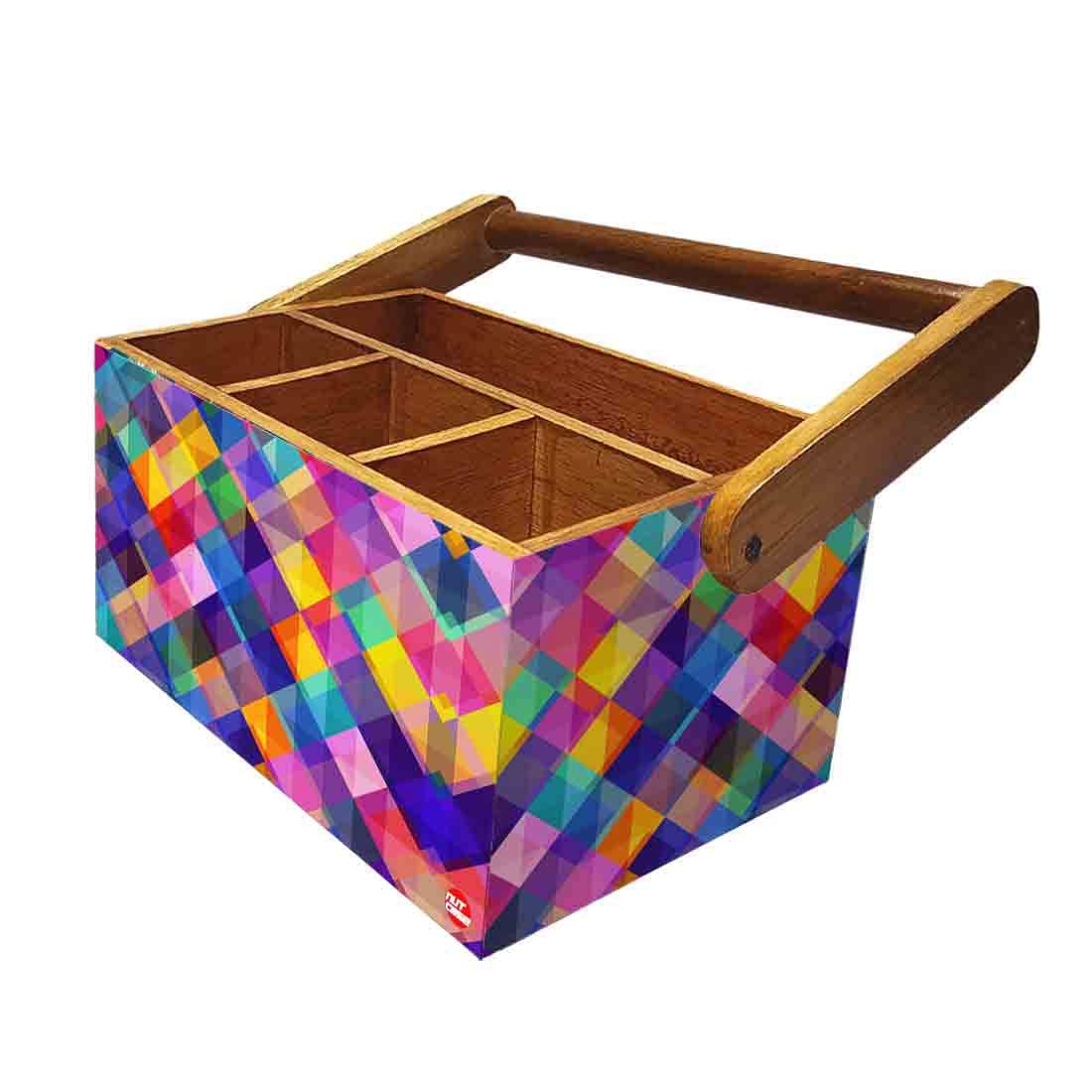 Spoon Holder Stand for Kitchen Organizer Knives & Forks - Multicolor Checks - Image 5