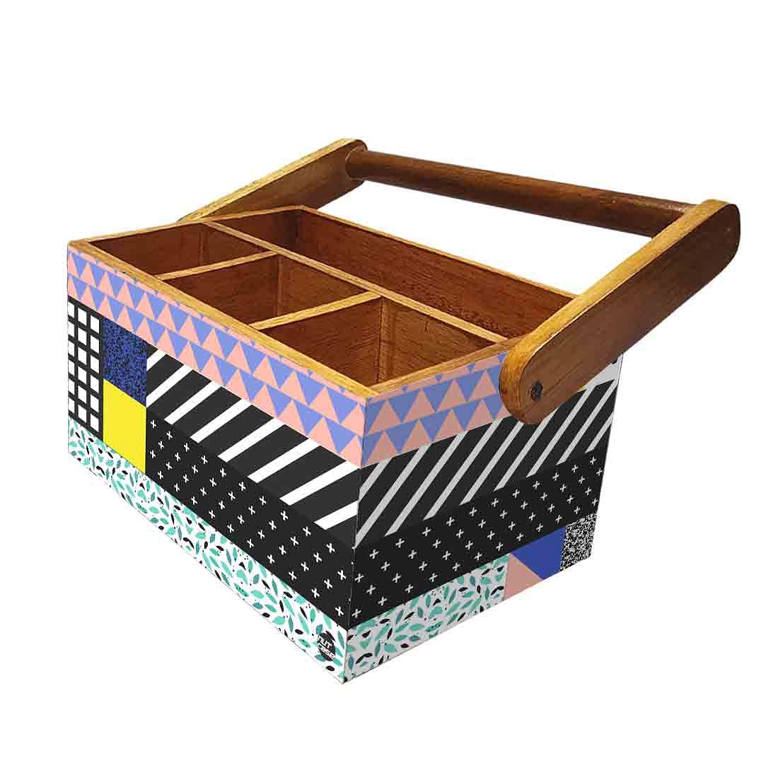 Kitchen Spoon Holder for Dining Table Organizer With Handle - Box Pattern - Image 5
