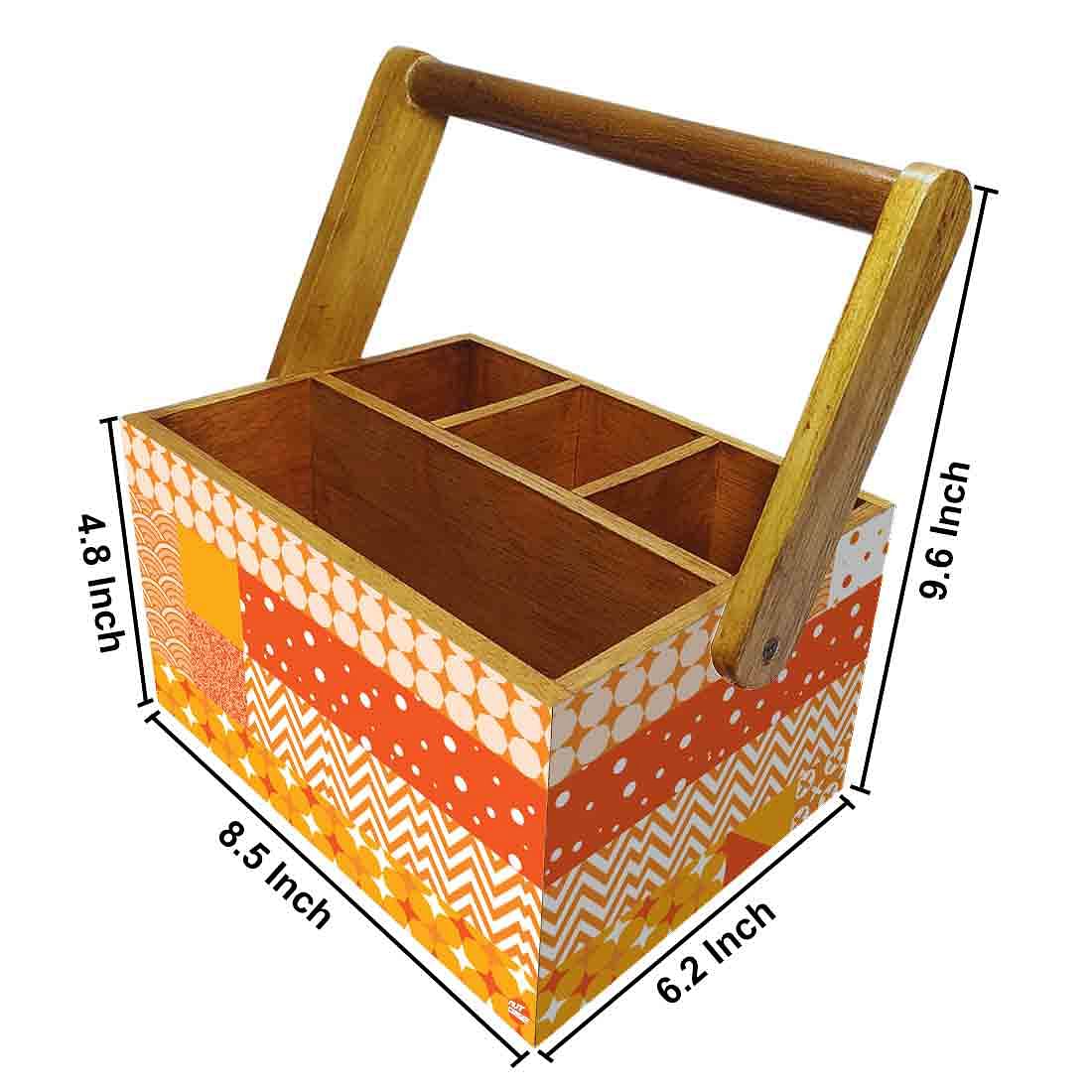 Tissue and Cutlery Holder for kitchen Organizer With Handle - Box Pattern - Image 3