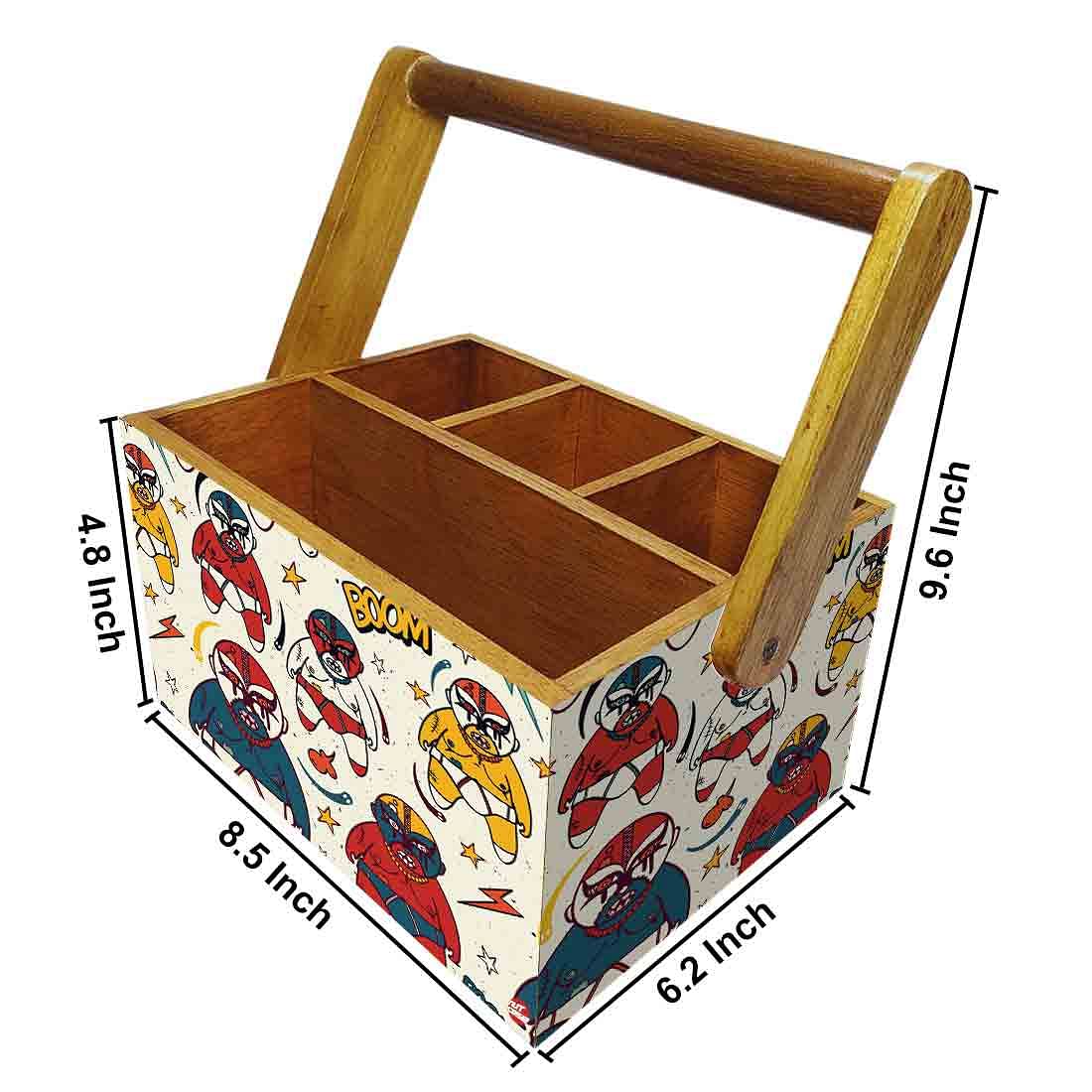 Wooden Cutlery Rack for Dining Table With Handle Napkin Stand - Boom - Image 3