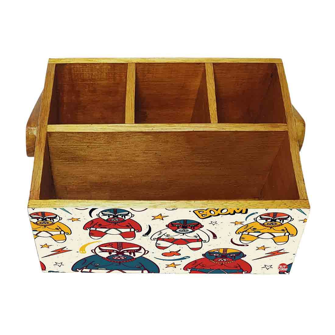 Wooden Cutlery Rack for Dining Table With Handle Napkin Stand - Boom - Image 4