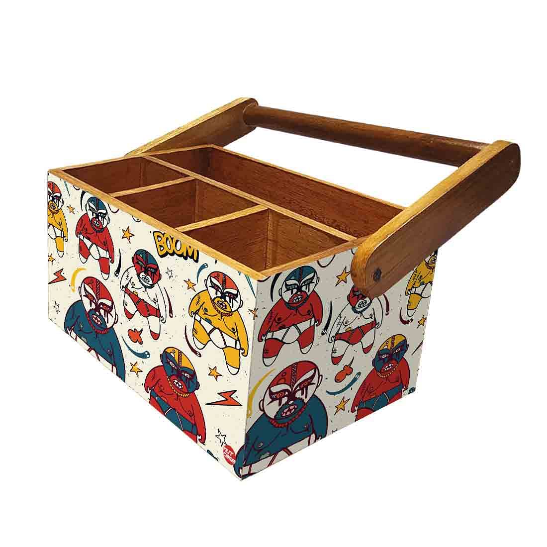 Wooden Cutlery Rack for Dining Table With Handle Napkin Stand - Boom - Image 5