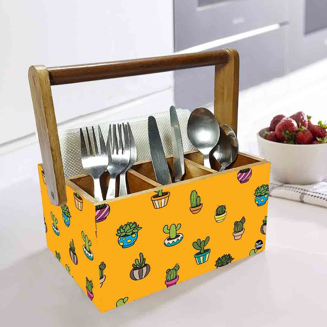 Condiment Cutlery Tissue Holder With Handle for Kitchen Organizer - Cactus Pots - Image 2