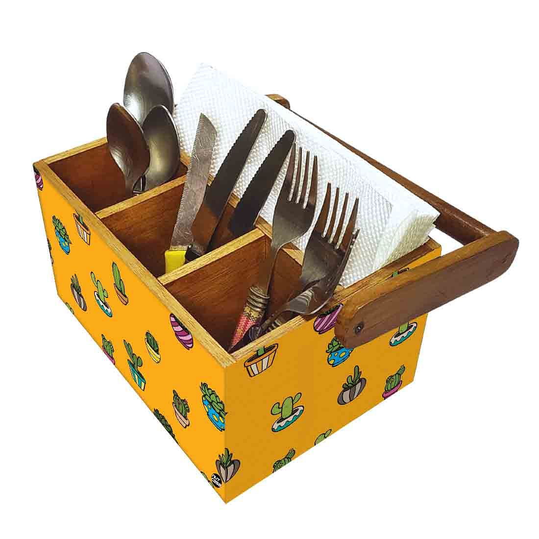 Condiment Cutlery Tissue Holder With Handle for Kitchen Organizer - Cactus Pots - Image 6