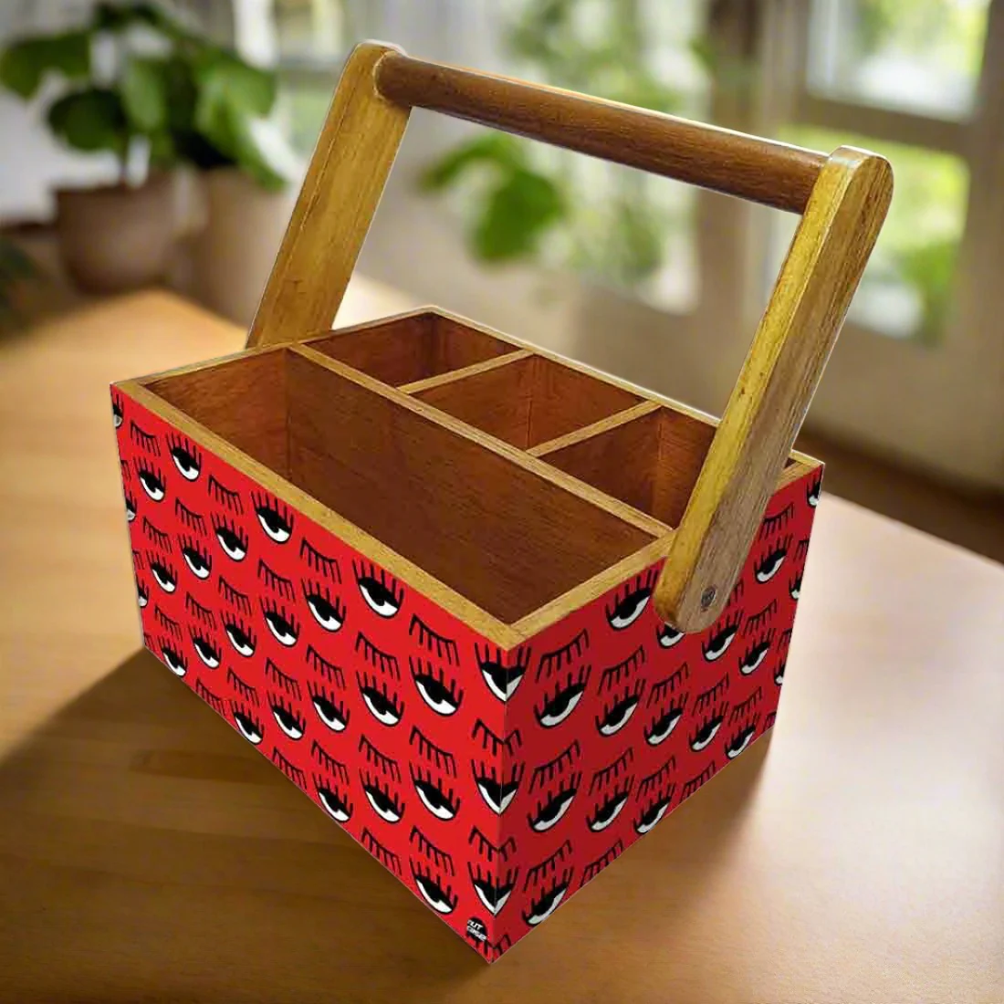 Cutlery Stand for kitchen Big Size Holder With Handle - Black Eyes