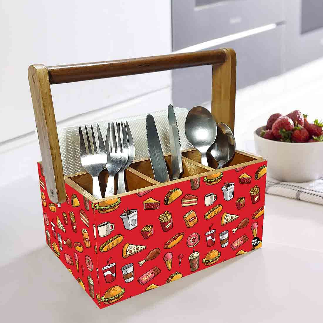 Silverware Caddy With Handle for Dining Table Organizer - Hunger Food - Image 2