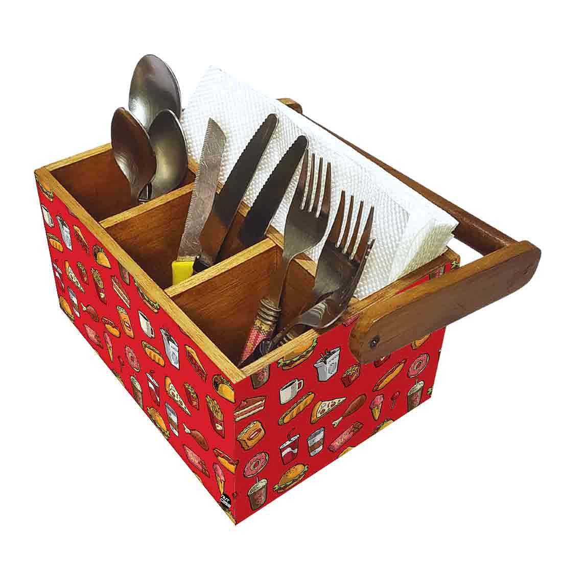 Silverware Caddy With Handle for Dining Table Organizer - Hunger Food - Image 6