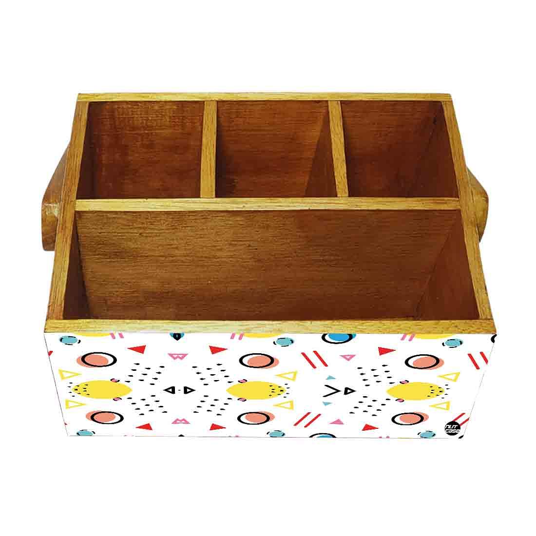 Cutlery Holder With Handle for Table Spoon Organizer Stand - Geometrical Circles - Image 4