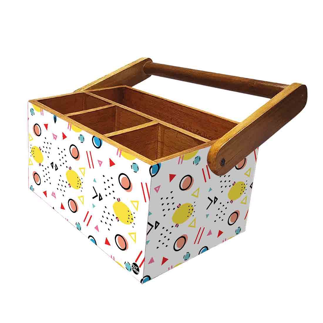 Cutlery Holder With Handle for Table Spoon Organizer Stand - Geometrical Circles - Image 5