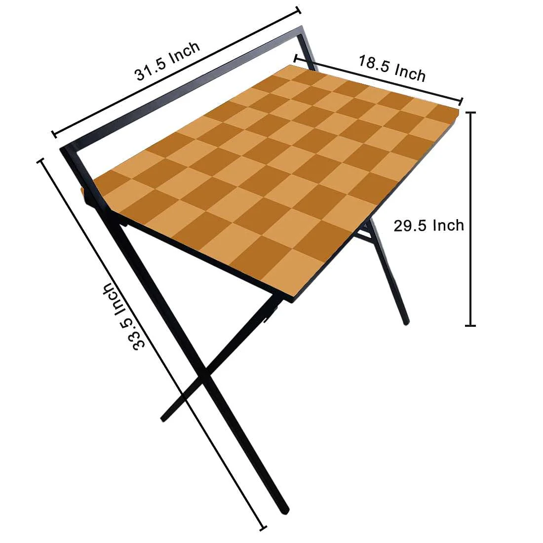 Study Table for Office Work Foldable Writing Desk-Brown Chess - Image 6