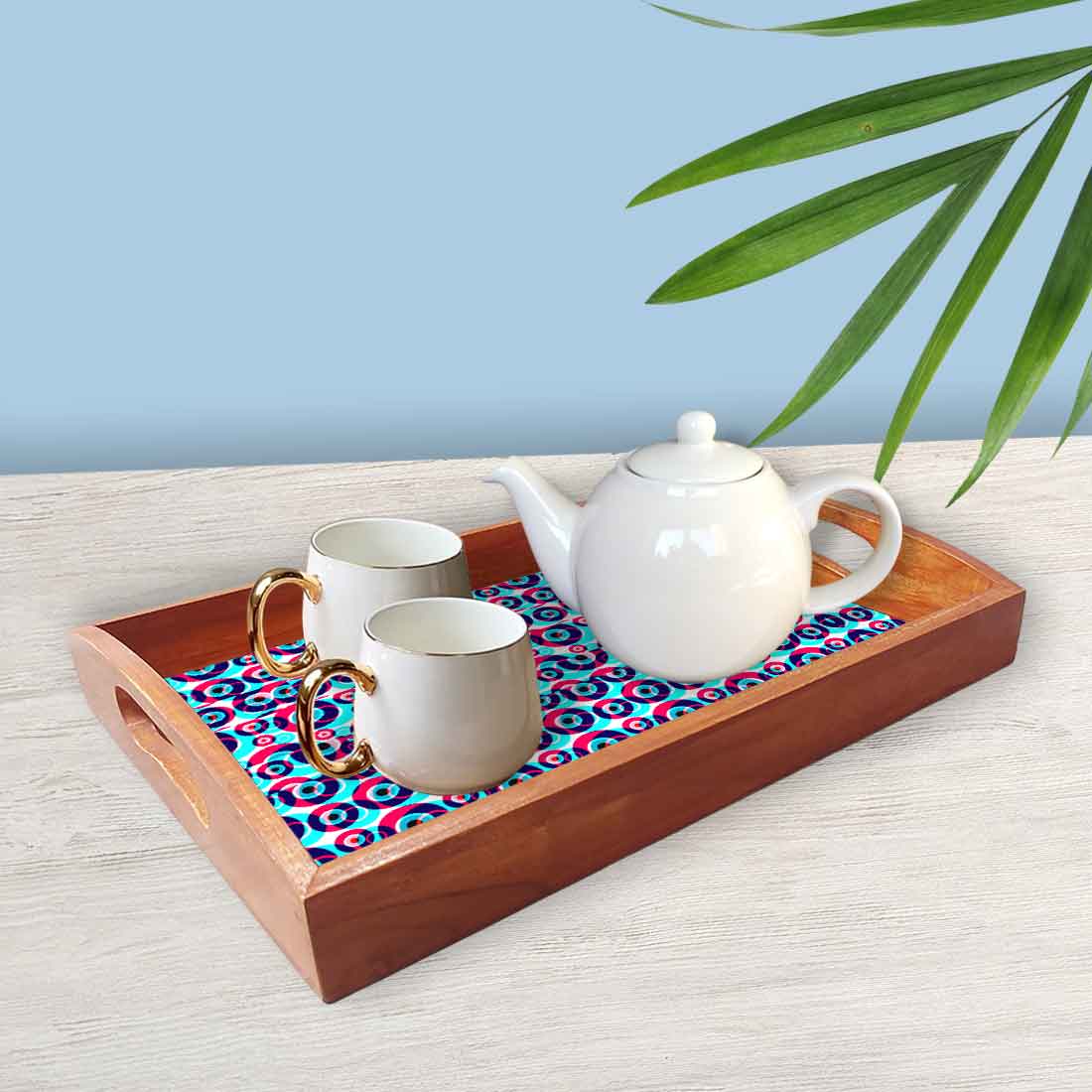 Wooden Designer Serving Trays Set of 3 for Kitchen Use Evil Eye - Image 2