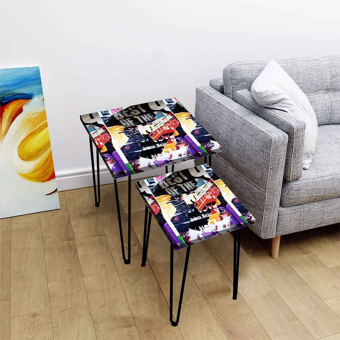 Nesting Coffee Table Nest of 2 for Living Room Bedroom - Grunge Look - Image 2