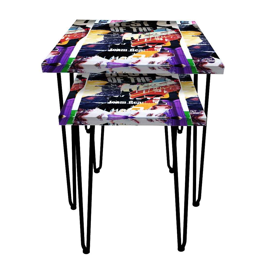 Nesting Coffee Table Nest of 2 for Living Room Bedroom - Grunge Look - Image 4