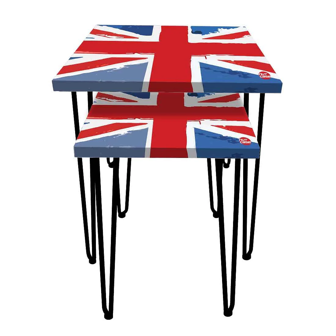 Designer Nest of 2 Tables Side Coffee Table for Living Room - Flag - Image 2