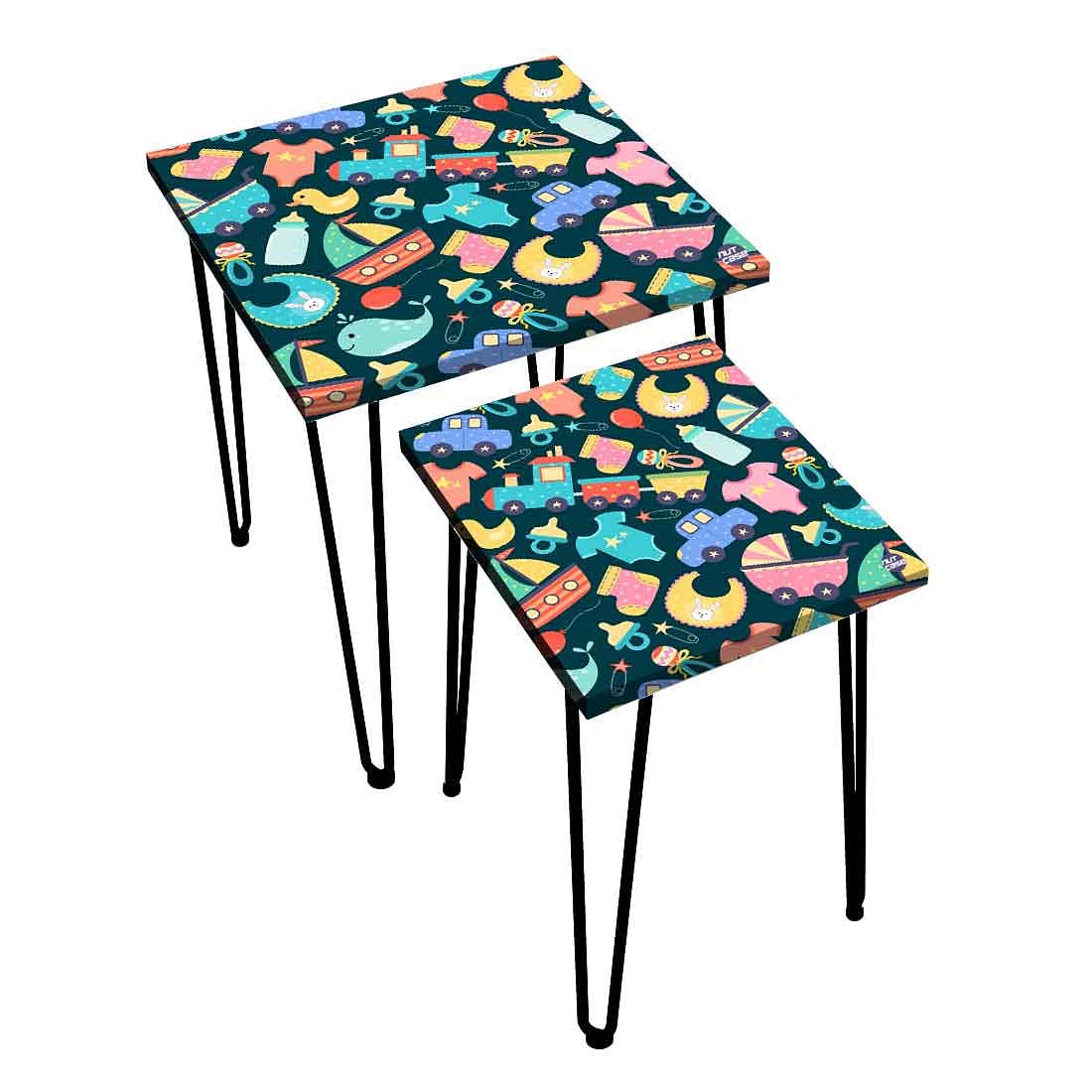 Modern Nesting End Tables for Living Room Bedside Stable - Kids Toy
