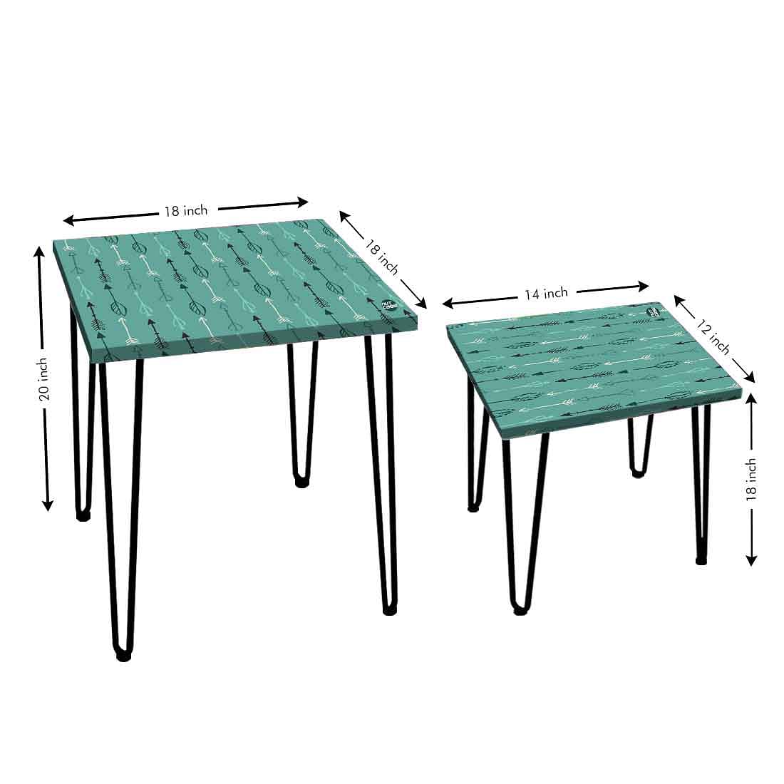 Nesting Patio Set of 2 Side Table for Living Room Sofa Decor - Arrow - Image 3
