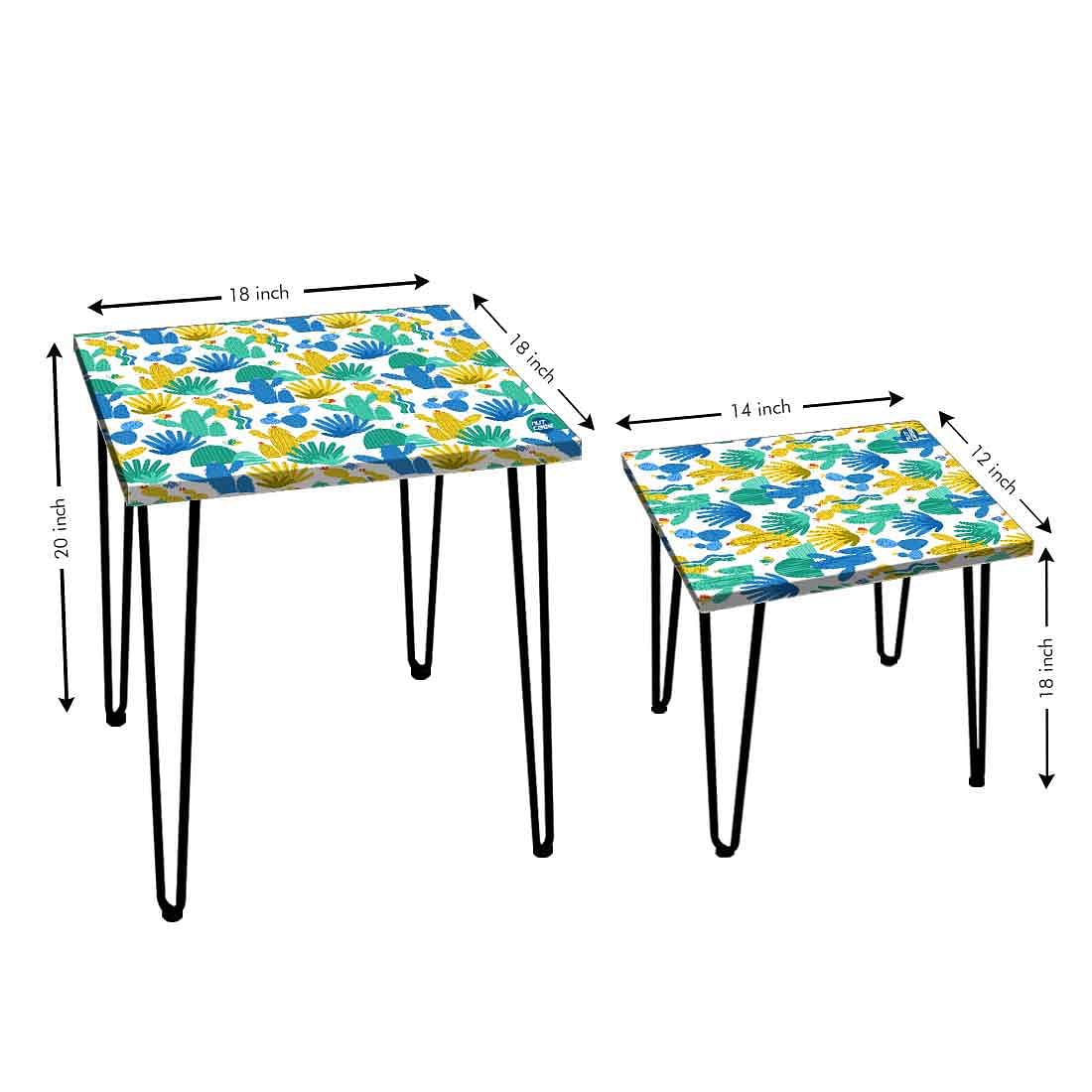 Nesting Tables Set of 2 for Living Room & Office Decor - Cactus Plant - Image 3