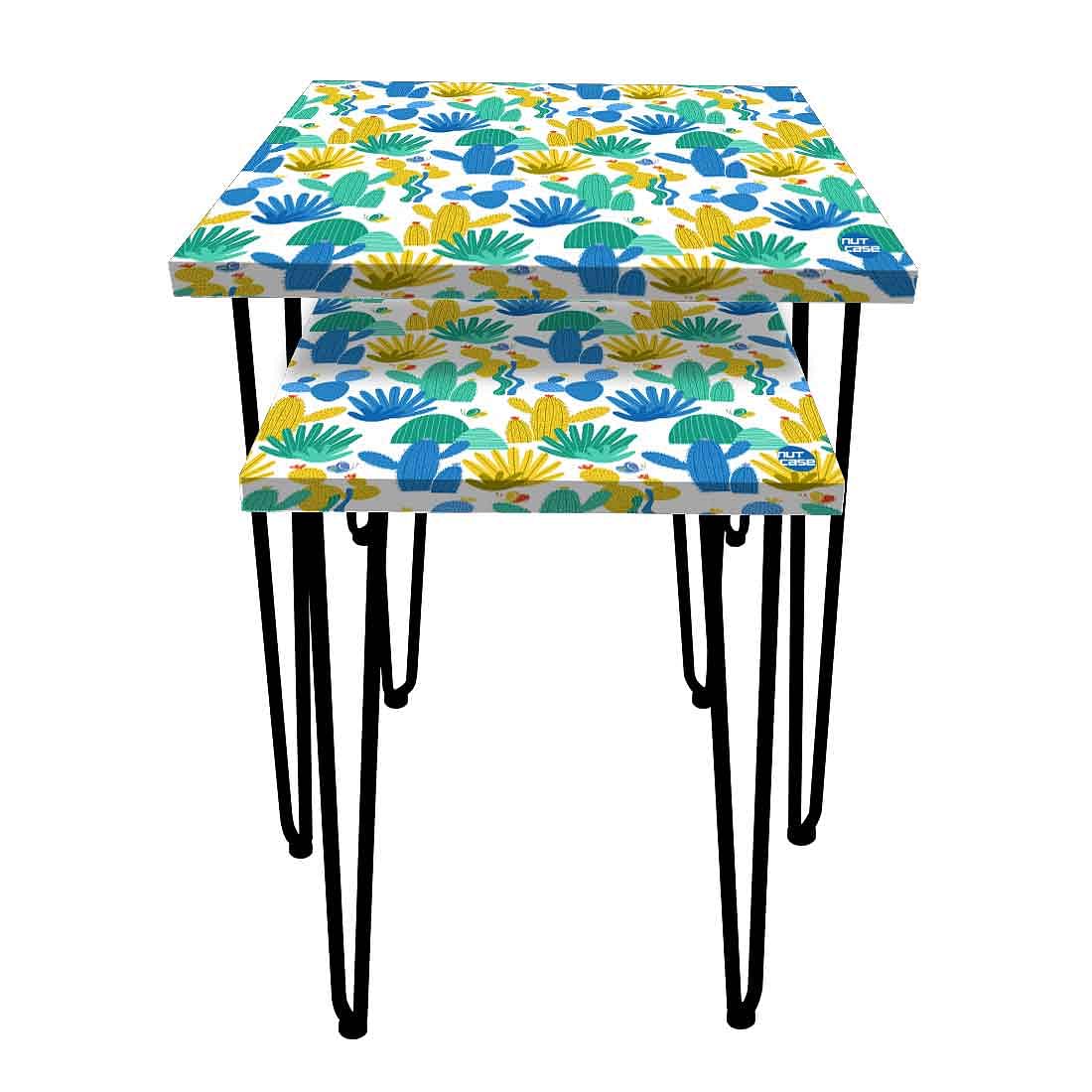 Nesting Tables Set of 2 for Living Room & Office Decor - Cactus Plant - Image 4