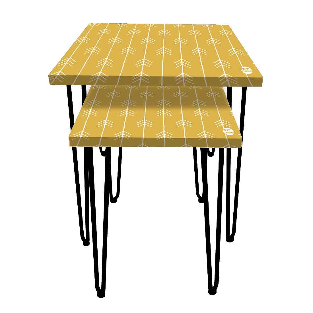 Arrow End Printed 2 Piece Nesting Tables for Tea, Coffee, Side and Corners Online in India - Image 2