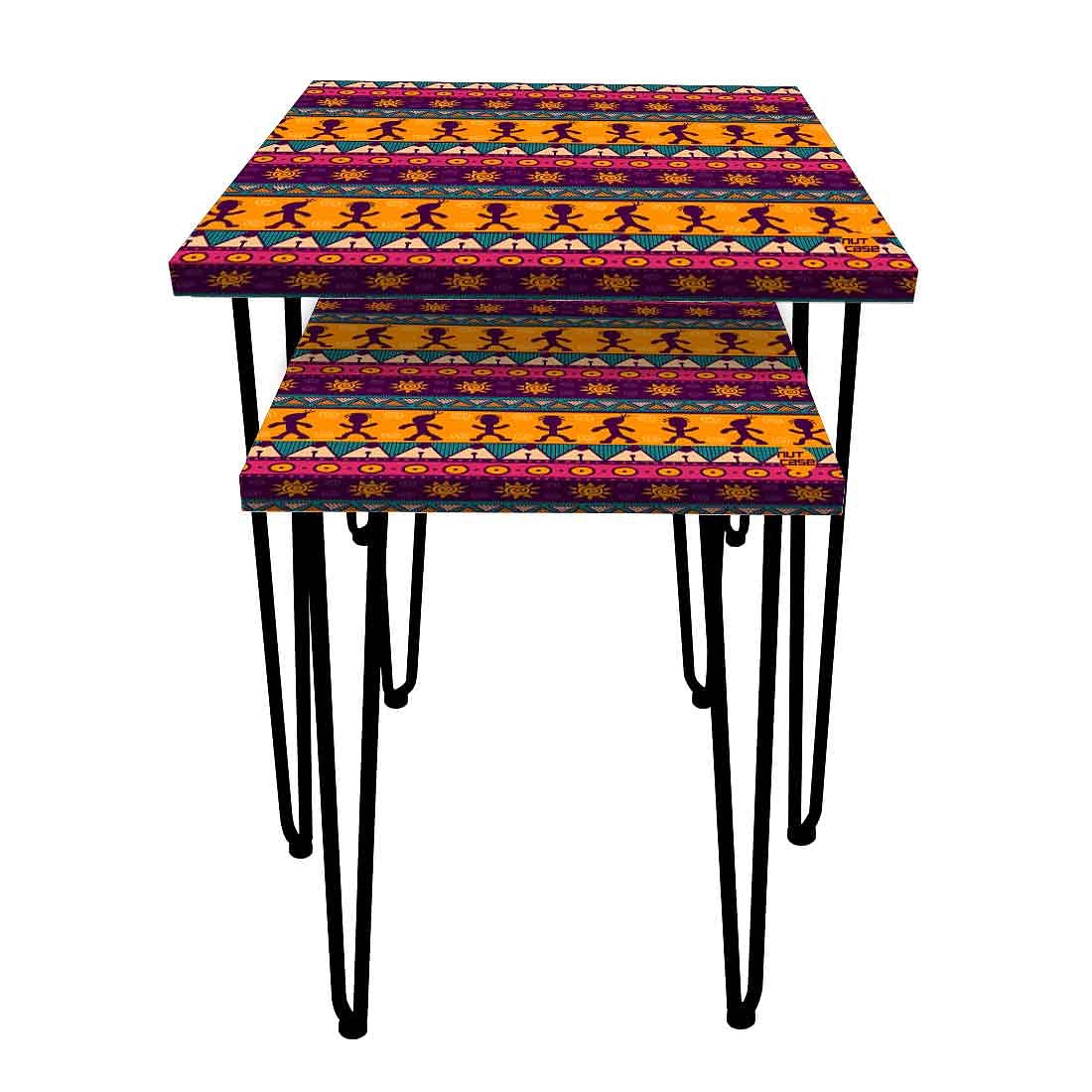 Decorative Nesting Tables Set Of 2 -  Aztec Orange - Image 2