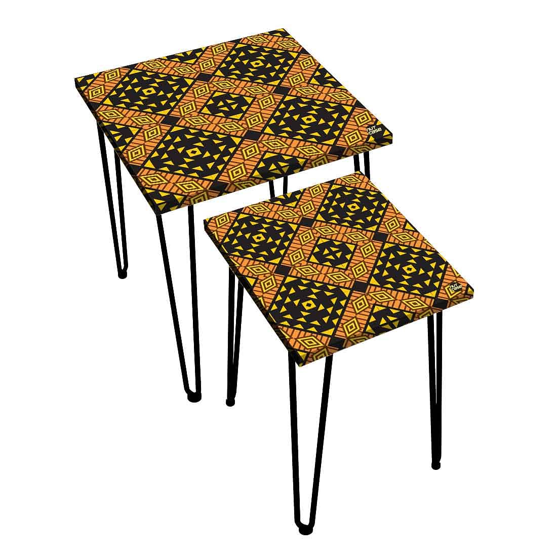 Square Nesting Coffee Table Set of 2 - Diamond Ethnic