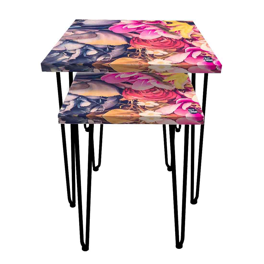 Nesting Side Table Set of 2 in a Floral Design Online in India - Image 4