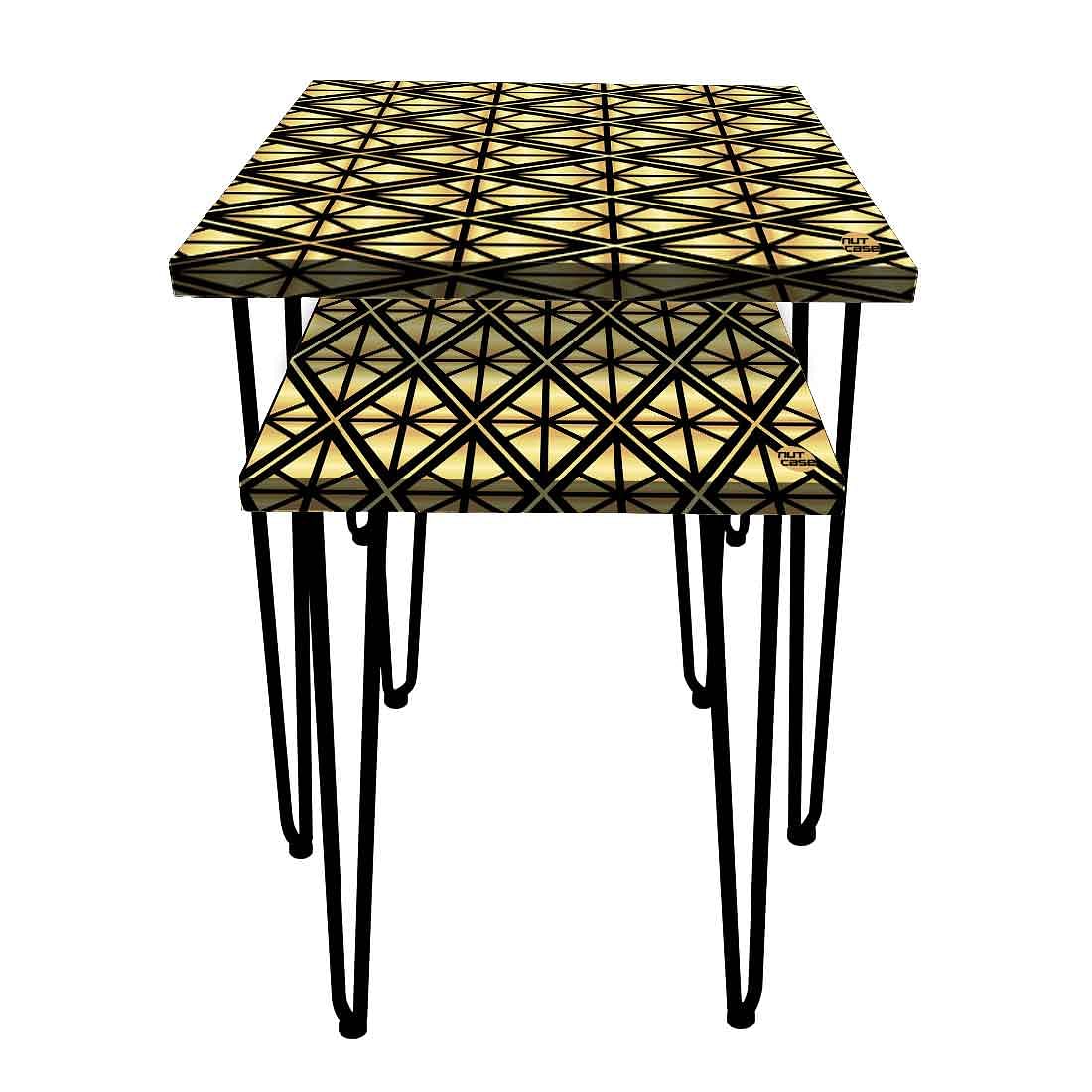 Nesting Tables Set Of 2 ,  Nest Of Tables For Living Room -   Geometric Diamond - Image 4