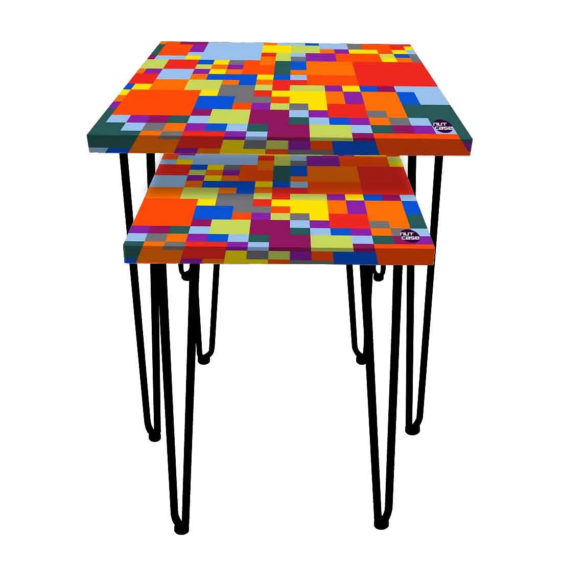 Large & Medium Nesting Tables Set of 2 for Home & Kitchen - Pattern - Image 4