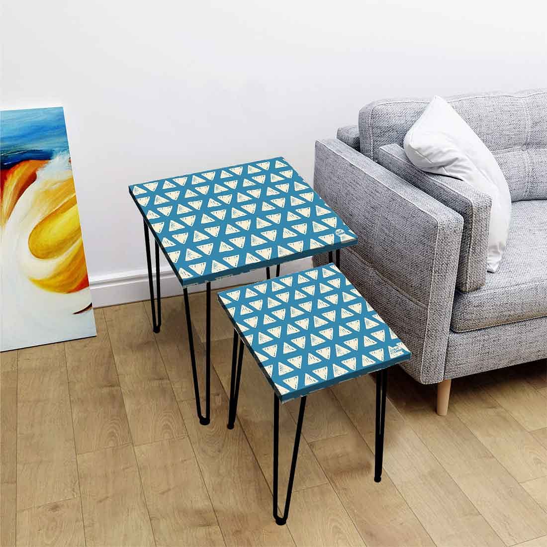 Small & Large Nest of Tables Coffee Table for Living Room Decor - Triangle - Image 2