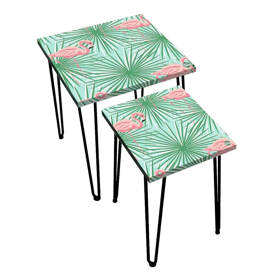 Designer Nest of Tables Side Table for Home Kitchen Balcony -  Flamingo - Image 3