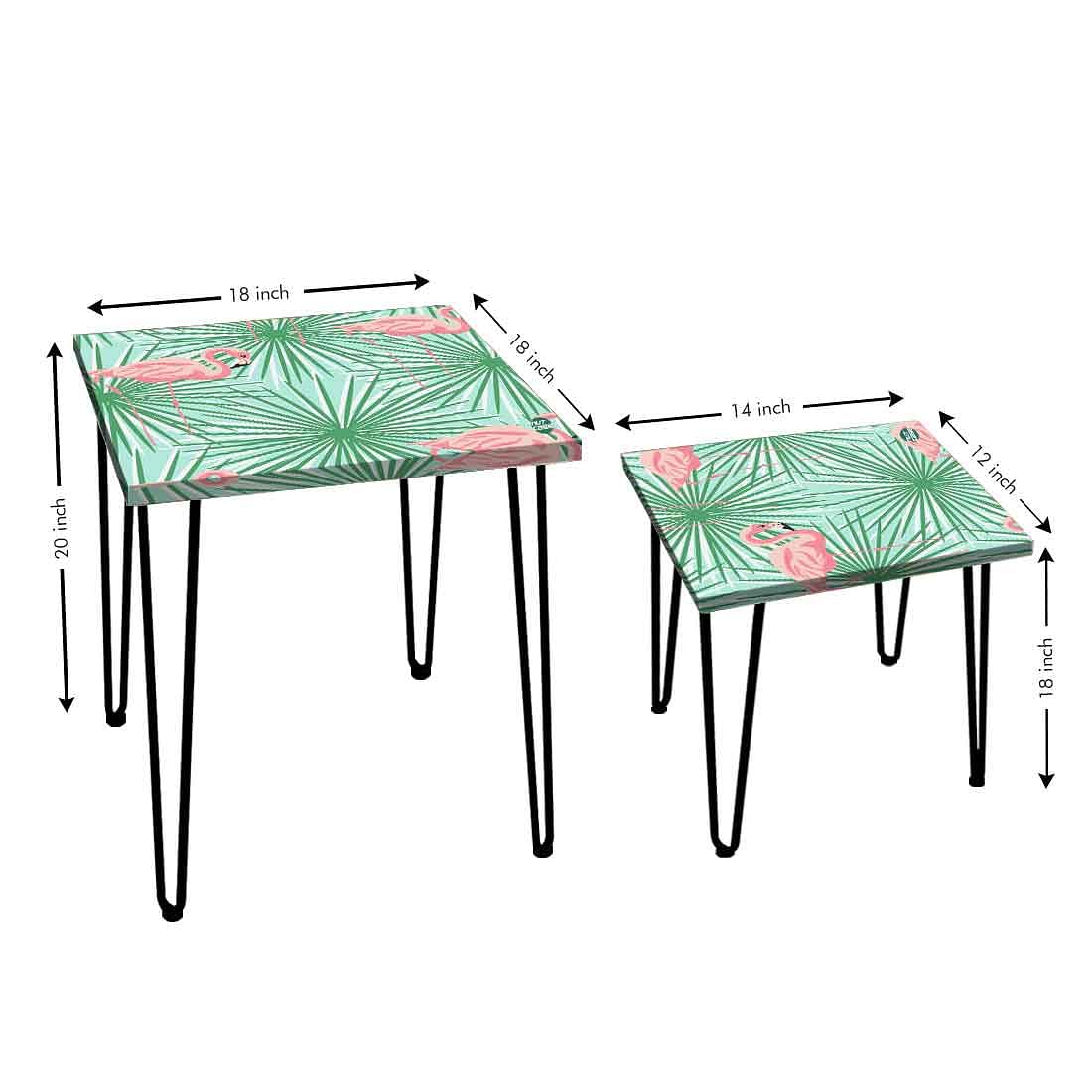 Designer Nest of Tables Side Table for Home Kitchen Balcony -  Flamingo - Image 4