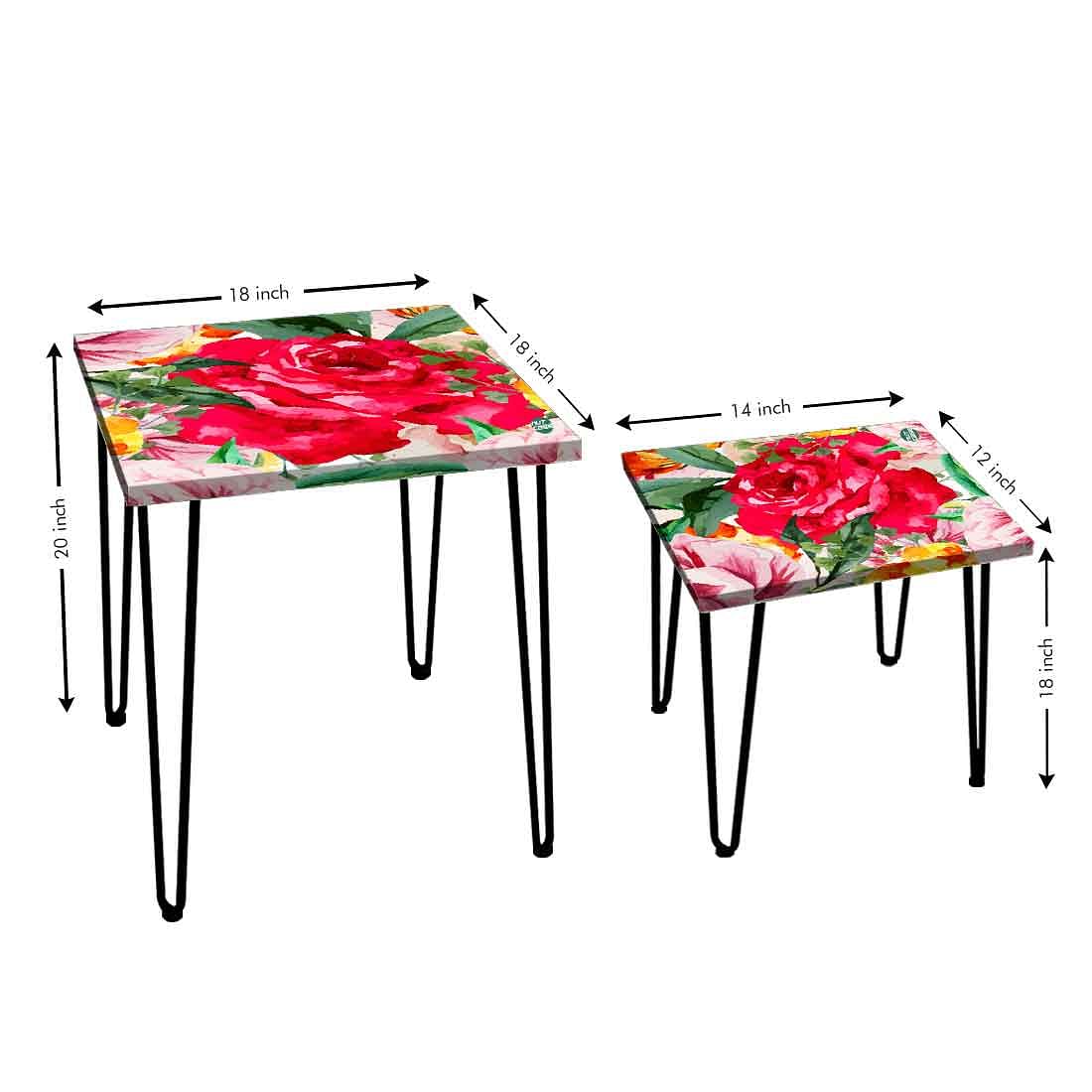 Modern Nest of 2 Coffee Tables for Living Room Bedroom - Rose - Image 3
