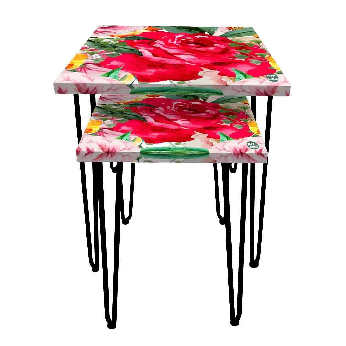 Modern Nest of 2 Coffee Tables for Living Room Bedroom - Rose - Image 4