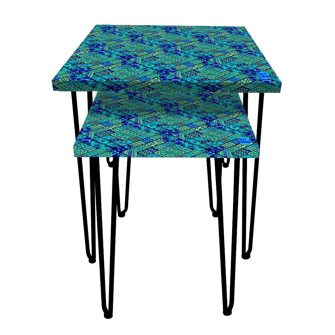 Nesting Table Set of 2 for Side End Tables Home - Indian Ethnic - Image 4